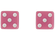 DICE VALVE CAPS Pink/White Dots
