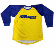 Bicycle Motocross Action Retro Jersey Yellow/Blue - Small