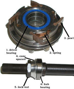 PROFILE CASSETTE HUB PARTS (bearings, pawls, springs, ect...) 1. Driver bearing