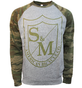 S&M Big Shield Crew Neck Sweatshirt Camo/Grey / Small