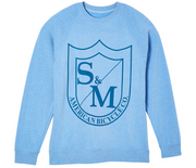S&M Big Shield Crew Neck Sweatshirt Pacific Heather / Small