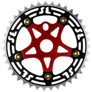 S.E Bikes Alloy Chainring and Spider 39T - Silver/Black/Red