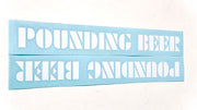 S&M Pounding Beer Stickers White