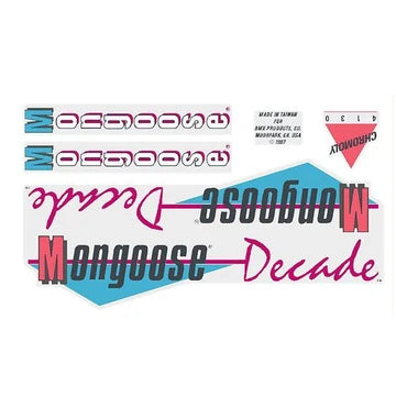 1987 Mongoose Decade Decal Set