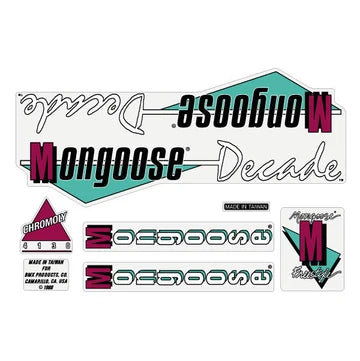 1988 Mongoose Decade Decal Set