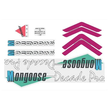 1987 Mongoose Decade Pro Decal Set
