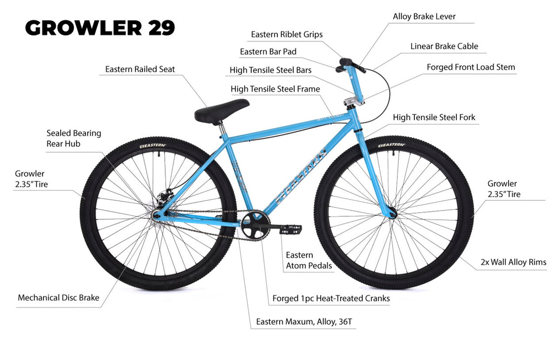 Eastern Bikes Growler 29" Big BMX Cruiser Bike Detail View