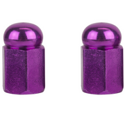 Hex Dome Alloy Valve Caps Purple