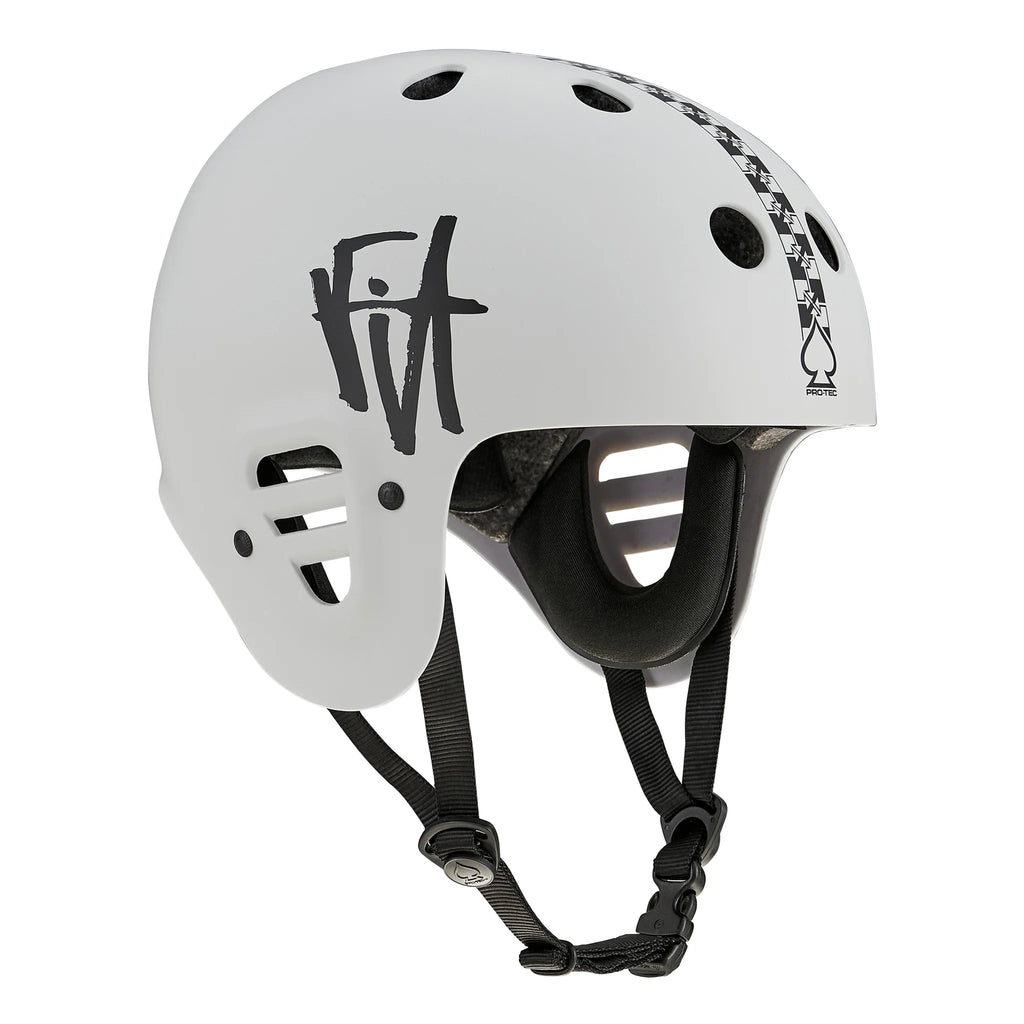 Protec x Fit Full Cut Checkered Edition Helmet (Certified) Matte Light Gray (Almost Matte white) / Small