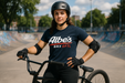 Sexy woman wearing an Albe's BMX GFTL shirt