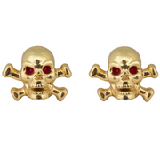 Skull & Crossbones Valve Caps Gold