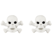 Skull & Crossbones Valve Caps White