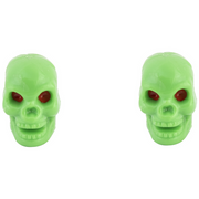 Skull Valve Caps Green