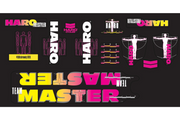 HARO RETRO FRAME DECAL KITS 1989 Decals Team Master Black-Sku # 60152