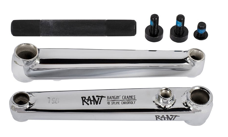 BMXに RANT クロモリ クランク 3pc 170mm 美品 Mission Transit V2 3-Piece BMX crank - 170mm - Black Chrome