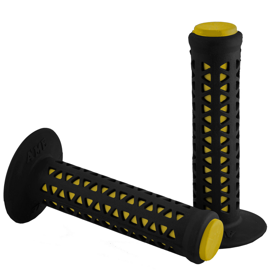 Manopole BMX Race AME Tri Gialle – Grips Oldschool Newschool Per MTB DH – A'me