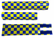 FLITE BMX CHECKERED RETRO PADSET Blue w/ Yellow