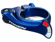 Token Shark Tail Seat Post Clamp Blue (31.8mm) Fits: 27.2mm Post
