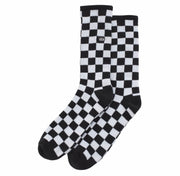 Vans Checkerboard Crew Socks Black/White - Men's 9.5-13