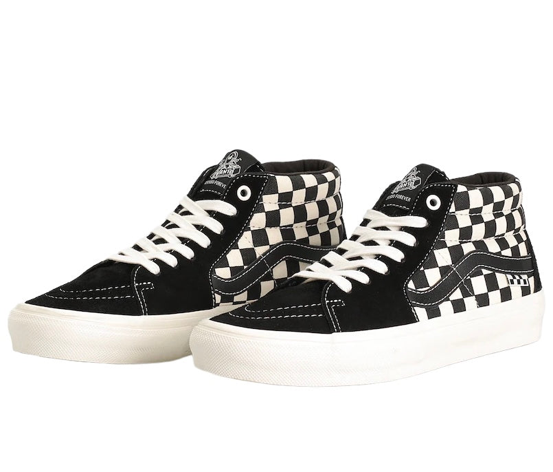 Vans Skate Grosso Mid Shoes (Checkerboard Black / Marshmallow)