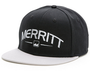 Merritt Crispy Flat Brim Snapback Hat Black/Gray
