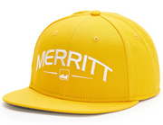 Merritt Crispy Flat Brim Snapback Hat Yellow