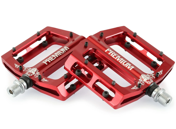 red bicycle pedals Premium Slim Alloy Pedals — Albe's BMX