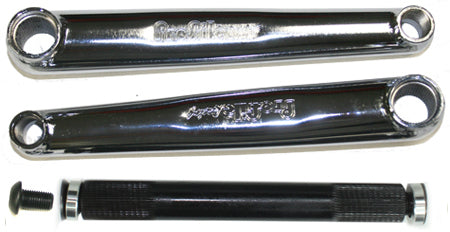 bicycle pedal shaft Profile Racing 3 piece cranks with titanium spindle at Albe's BMX