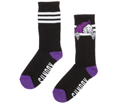 Sunday Creepy Sweeper Crew Socks One Size - Black/Purple