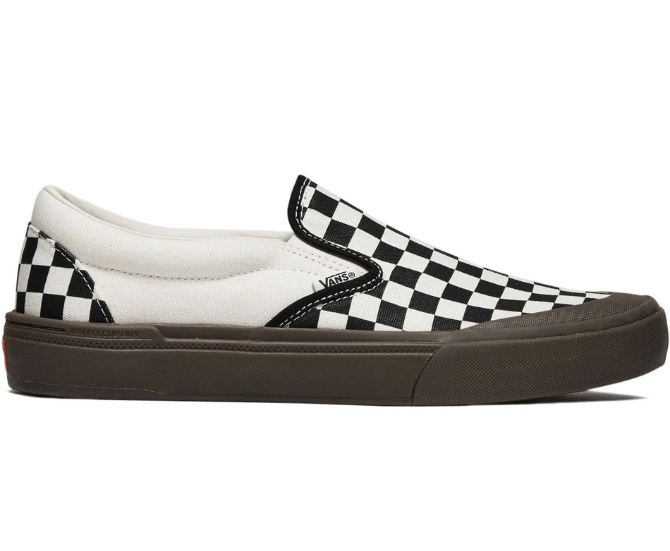 Vans slip on checkerboard gum shop sole